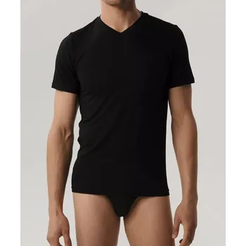 Pánské oblečení Černé pánské tričko Atlantic z bambusu s krátkým rukávem, černá L i384_80721459