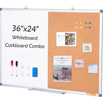 Vevor Kombinovaná bílá tabule a korková deska s hliníkovým rámem 36×24"
