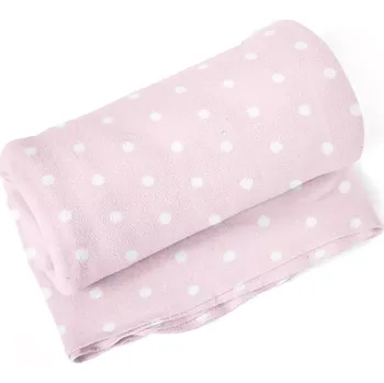 deka Sablio Deka Bílé puntíky na růžové - 150x120 cm