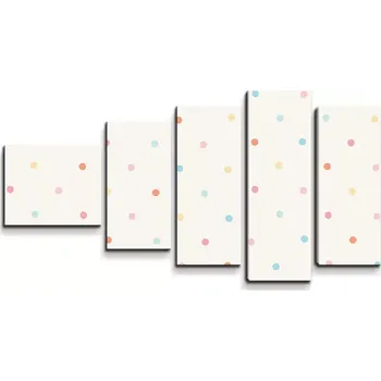 Obraz Sablio Obraz - 5-dílný Barevné tečky na béžové - 100x60 cm