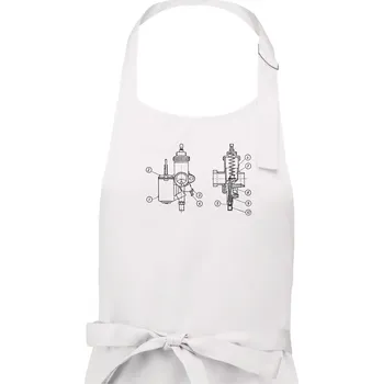 Kuchyňská zástěra Karburátor Jikov 2926 - Pánská zástěra na vaření - Univerzální velikost ( Bílá )