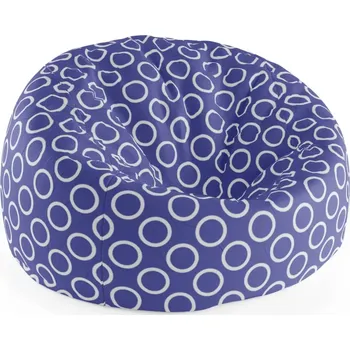Sedací pytel Sablio Sedací vak Cocoon Bílé kruhy na modré - 75 x 45 x 35 cm
