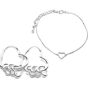 Souprava šperků Stříbrná souprava srdce Adria