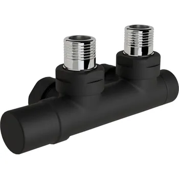 Radiátor Zehnder Armatura Zehnder rohová 1/2", s ruční regulační hlavicí vlevo, Set Q, RAL 0557 black matt, Z-839109-0557 Z-839109-0557