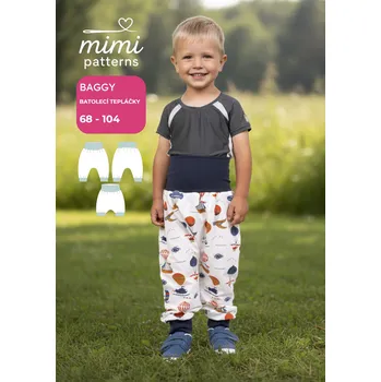 Batolecí střih v el. formátu, Tepláčky, Baggy - síť 68/74 - 98/104 pro projektor