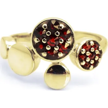 Prsten Stříbrný prsten s českým granátem Astrak - 49, Zlacení