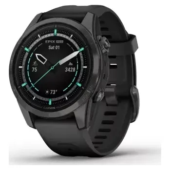 Chytré hodinky Garmin epix™ Pro (Gen 2) Sapphire Edition, 47 mm, Carbon Gray DLC Titanium with Black Ba