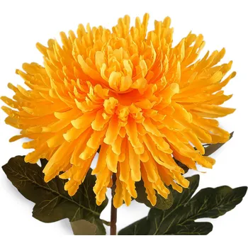 umělá květina Umělá chryzantéma, střední, 2 (Ø18 cm) žlutá otevřená