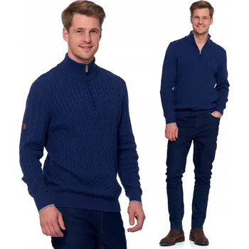 Pánský svetr Moraj svetr OMS5300-001 modrý rolák velikost 3XL