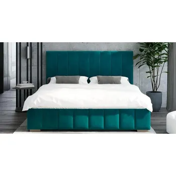 Postel Čalouněná postel AUSTIN 90x200cm Tyrkysová Paris s úložným prostorem kovový rošt