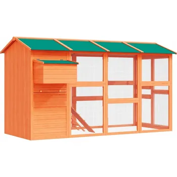 Chov hospodářského zvířete Dřevěný kurník pro slepice, hnědý, 295 x 163 x 170 cm