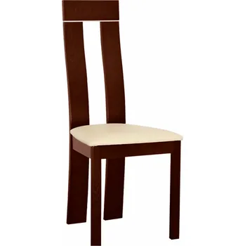 Jídelní židle Dřevěná židle, ořech/ekokůže béžová, DESI