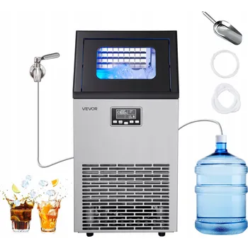 Výrobník ledu Vevor Výrobník ledu 54.43 kg/24h, zásobník 12.7 kg, 45 kostek, nerez