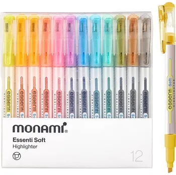 Kancelář Zvýrazňovače MONAMI Essenti sada 12 pastelových barev