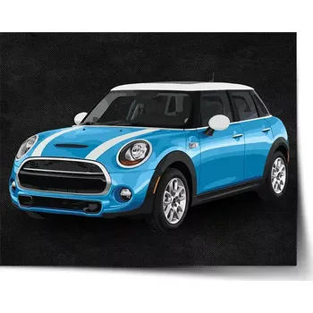 Plakát Sablio Plakát Mini sedan Černé pozadí - 60x40 cm
