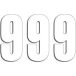 STARTOVACÍ ČÍSLA PRO KOSY 13CM X 7CM ROVNÁ, BÍLÁ BARVA Č. 9 (3KS)