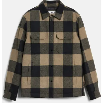 Pánská casual bunda BUNDA WOOLRICH ALASKAN WOOL CHECK OVERSHIRT GREEN BUFFALO