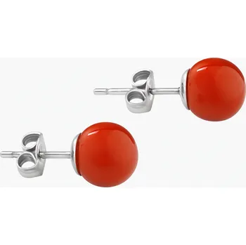 Náušnice Stříbrné náušnice karneol na klapku