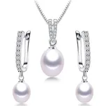 Stříbrná souprava perly bílé Tamarila