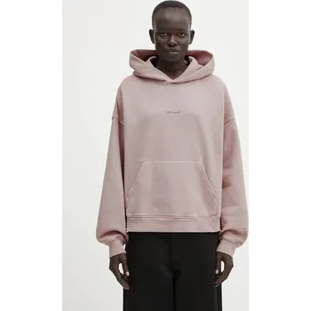 Dámské oblečení Bavlněná mikina Carhartt WIP W' Hooded Benton Sweat, L, růžová, 34X