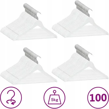 Věšák Otočný věšák 360° se 2 drážkami, bílý, 44,5x0,6x23 cm