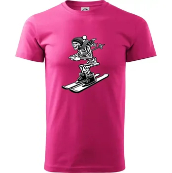 Pánské tričko Ski kostra - Klasické pánské triko vyšší gramáže - S ( Purpurová )