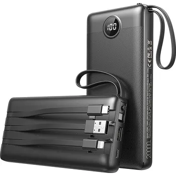 Powerbanka Powerbank s kabelem USB-C, Micro USB, Lightning pro Apple iPhone, Samsung, Xiaomi - 10000mAh
