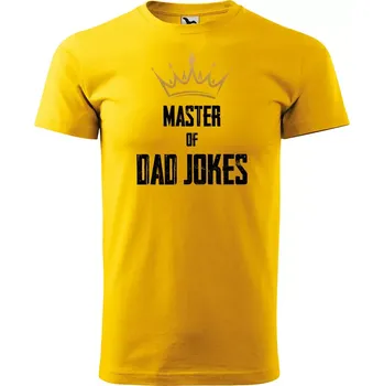Pánské tričko Sablio Tričko s potiskem Master of dad jokes - žluté 5XL