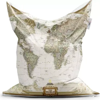 Sedací pytel Sablio Sedací vak Classic Mapa světa - 200x140 cm