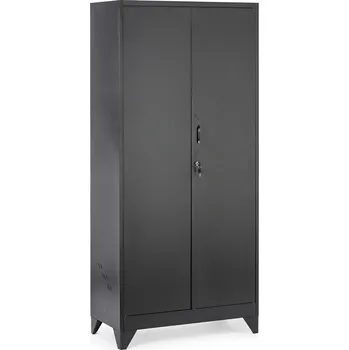 Nábytek B2B Partner Kovová víceúčelová skříň, 1930 x 860 x 420 mm, černá