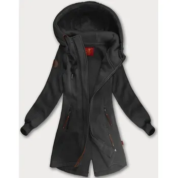 Dámská mikina Dlouhá dámská mikina s kapucí (AMG-675/2) grafit - Goodlooking XXL