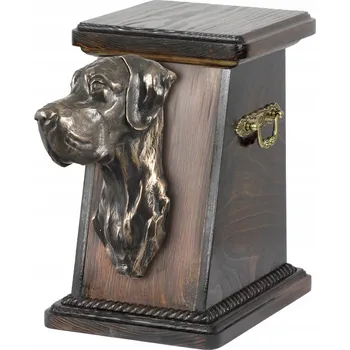 Smuteční dekorace Německá doga II - urna na popel psa, elegantní urna se soškou, památka