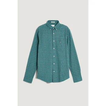 Pánské oblečení KOŠILE GANT REG POPLIN CHECK SHIRT WOODY GREEN