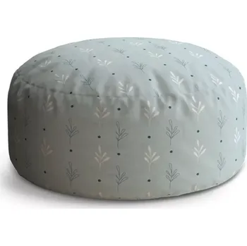 Taburet Sablio Taburet Circle Modré a bílé lístky: 38x48 cm