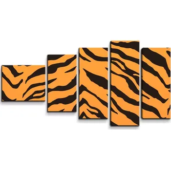 Obraz Sablio Obraz - 5-dílný Tygří vzor - 100x60 cm