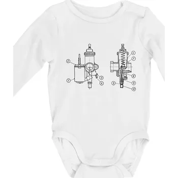 Kojenecké oblečení Karburátor Jikov 2926 - Body kojenecké s dlouhým rukávem - Dlouhý r. do 3 měs ( Bílá )