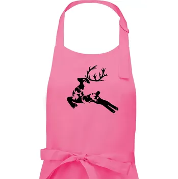 Kuchyňská zástěra Laň z listů - Pánská zástěra na vaření - Univerzální velikost ( Růžová )