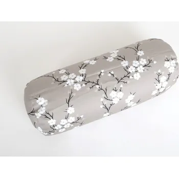 Povlečení Povlak na váleček 40 cm - bavlněný satén - kvítka na šedé