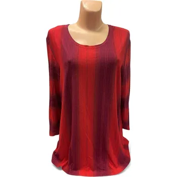 Dámské šaty Červená halenka FOLA 38,50,52,54, Barva Červená, Velikost XXL52, Materiál 95% Viskoza 4% Lycra 1% Lurex