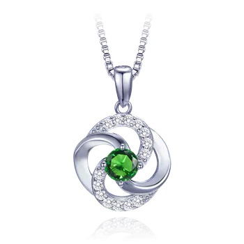 Náhrdelník MINET Luxusní stříbrný náhrdelník s bílými a zelenými zirkony JMAS0275ZN45