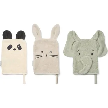 LIEWOOD Dětská mycí žínka Sylvester Dove Blue – set 3 ks