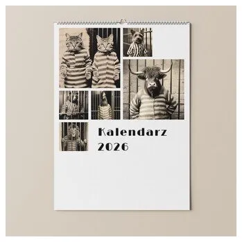 Kalendář Kalendarz 2026 Zwierzęta za kratami - praca zbiorowa