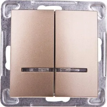 vypínač Dvojitý vypínač Klasik, Podomítkový Ospel zlatý ŁP-2YS/M/28