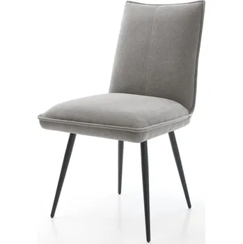 Jídelní židle DELIFE Jídelní židle Lelio-Flex strukturovaná látka Měkký šedá 4-nohá zúžená černá taštičkové pružiny