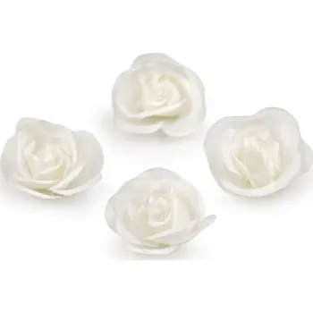 umělá květina Textilní květ růže Ø3 cm, malé, 2 krémová světlá