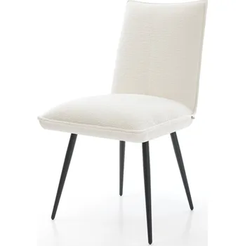 Jídelní židle DELIFE Jídelní židle Lelio-Flex bouclé měkký béžová 4-nohá zúžená černá taštičkové pružiny