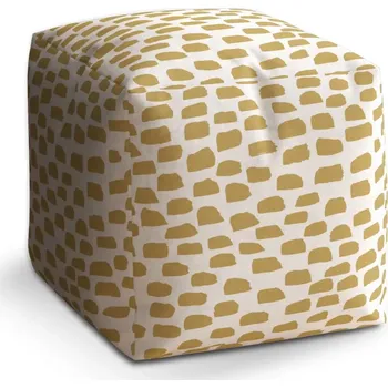 Taburet Sablio Taburet Cube Zlaté tahy štětcem: 40x40x40 cm