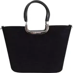 GROSSO Černá velurová elegantní kabelka do ruky S7