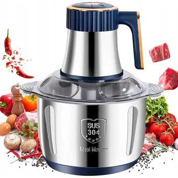 Elektrický SEKÁČEK POTRAVIN na Maso 500W Zeleniny OVOCE KUCHYŇSKÝ ROBOT VÝKONNÝ Ocel 5L