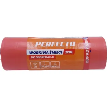 Pytle na odpadky Pytle na odpadky 120L 70x110 červené 10 Ks Perfecto